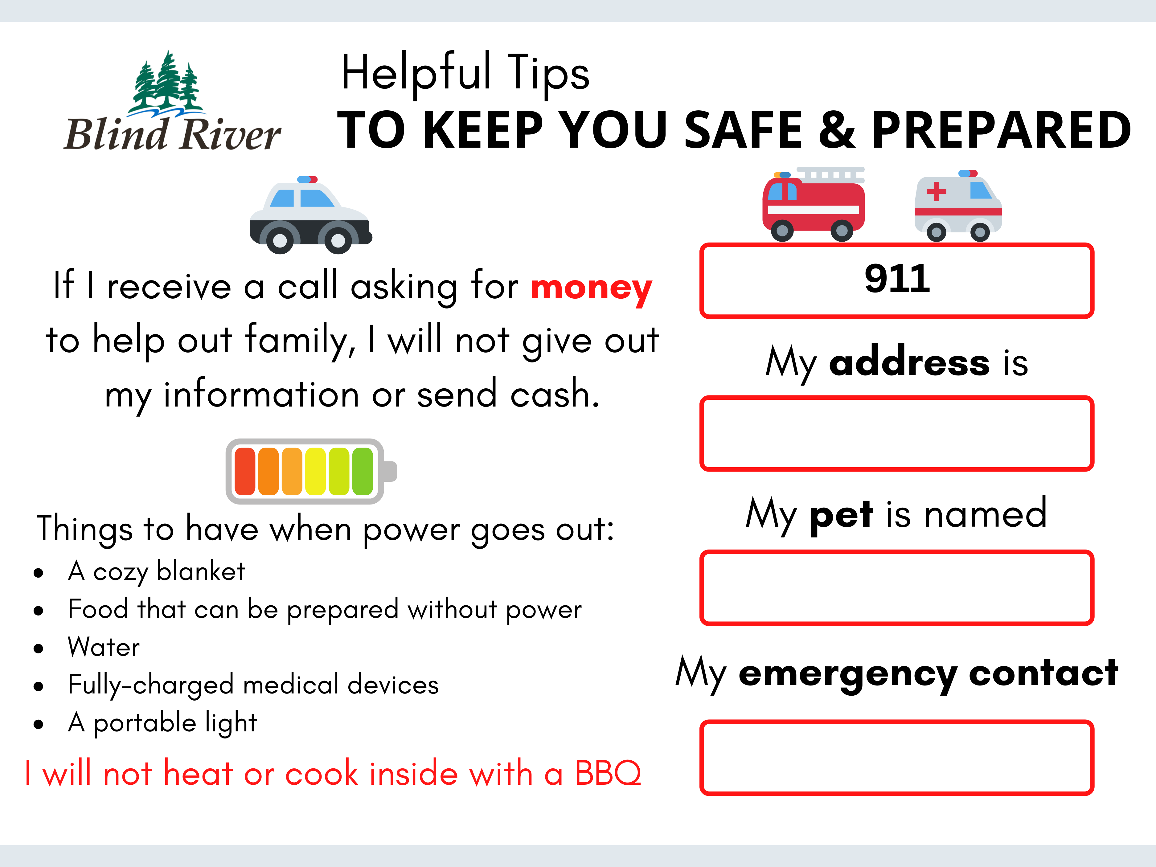 Printable Emergency magnet