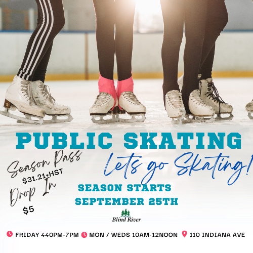 Public Skating, Let's go skating! Season starts September 25th. Fridays 4:40pm to 7pm, Monday and Wednesdays, 10am to 12pm. Season pass $31.21 plus hst and drop in is $5. at 110 Indiana Ave.